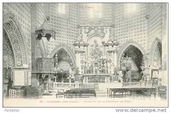 32. CAHUZAC, PRES GIMONT. INTERIEUR DE LA CHAPELLE DE PITIE. - Autres & Non Classés