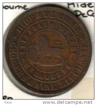 AUSTRALIA TOKEN 1 PENNY HIDE & DE CARLE 1857 LION WOMAN SYMBOL CV. $100A CAT.R219  READ DESCRIPTION CAREFULLY !!! - Penny