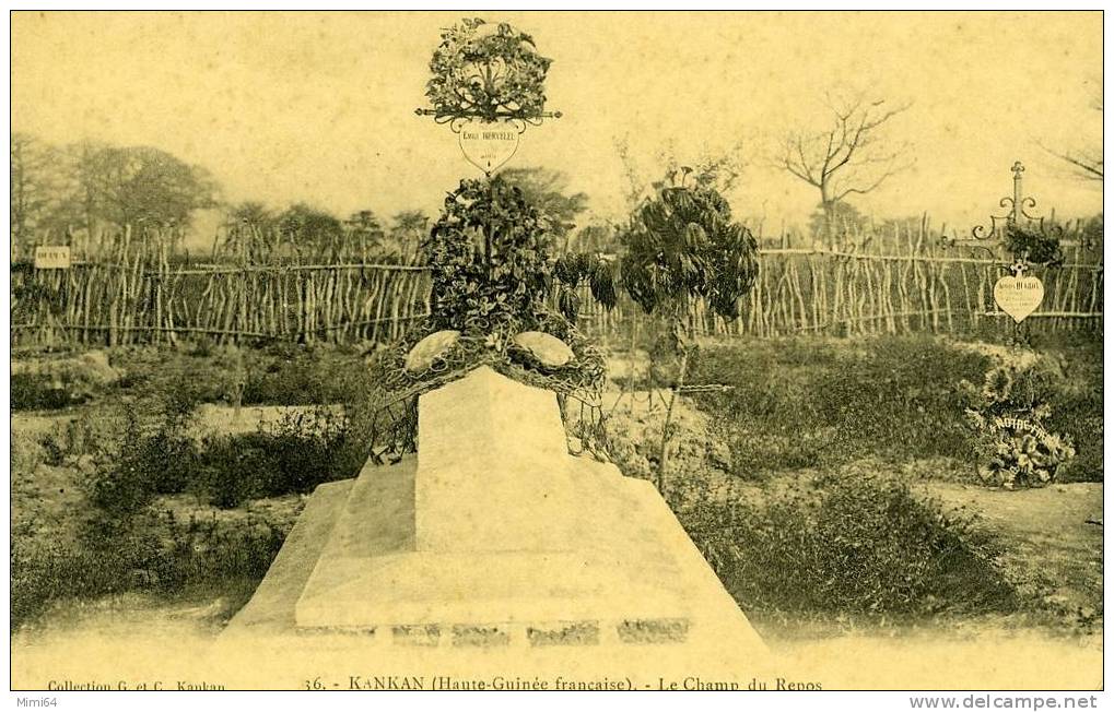 HAUTE- GUINEE . KANKAN . LE CHAMP DU REPOS ( CIMETIERE ) TOMBES DE  EMILE HERVELEU. - Guinea Francesa