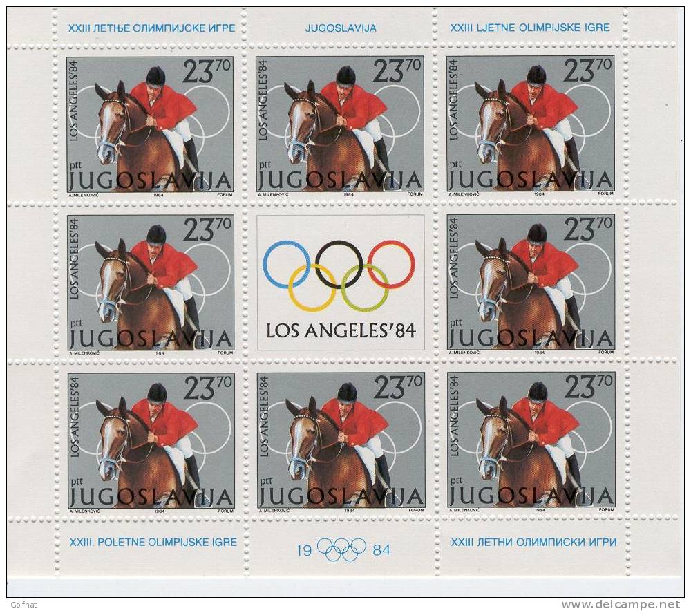 YOUGOSLAVIE JO LOS ANGELES 1984 FEUILLET JUMPING - Springreiten