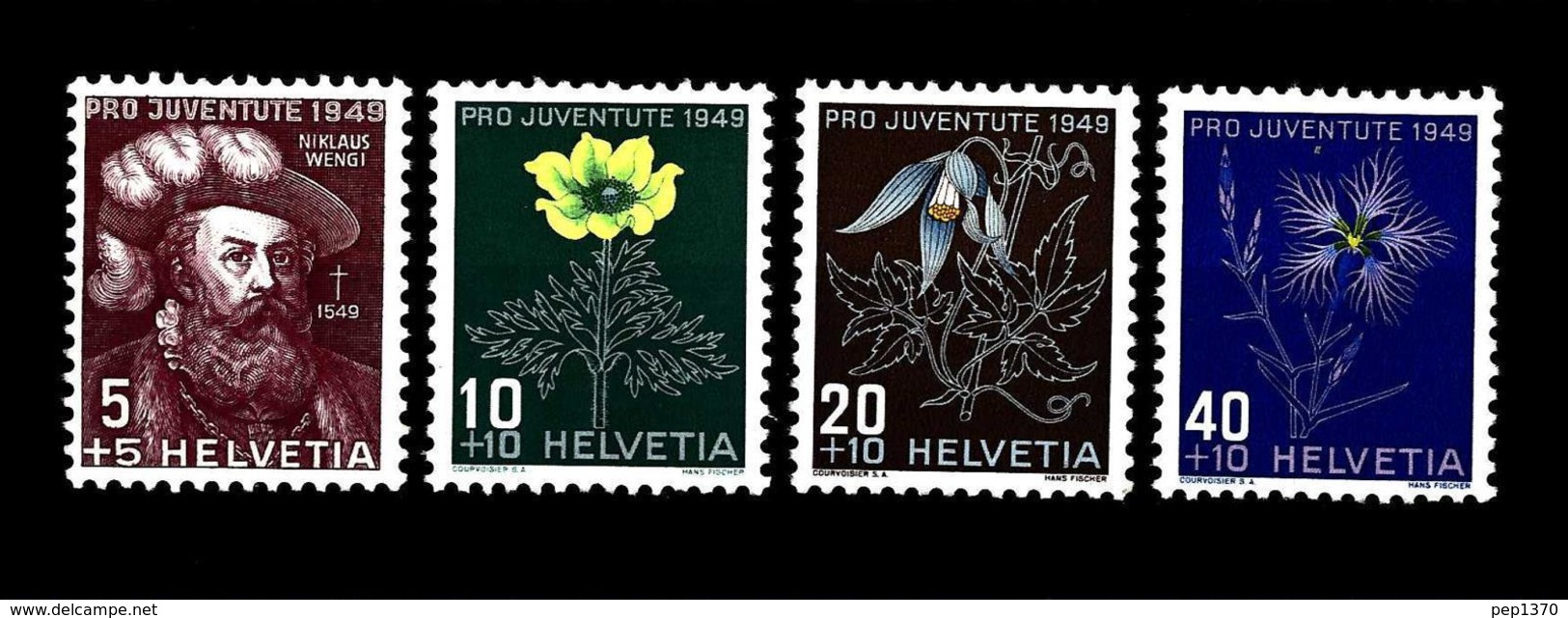 SUIZA 1949  - PRO JUVENTUD Y FLORES - YVERT Nº 493-496 - MICHEL 541-544 - Ungebraucht