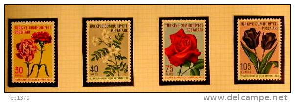 TURQUIA 1960 - FLORES - YVERT 1528-1531 - Ungebraucht