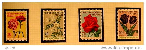 TURQUIA 1960 - FLORES - YVERT 1528-1531 - Unused Stamps