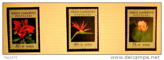 TURQUIA 1962 - FLORES FLEURS  - YVERT 1618-1620 - Ongebruikt