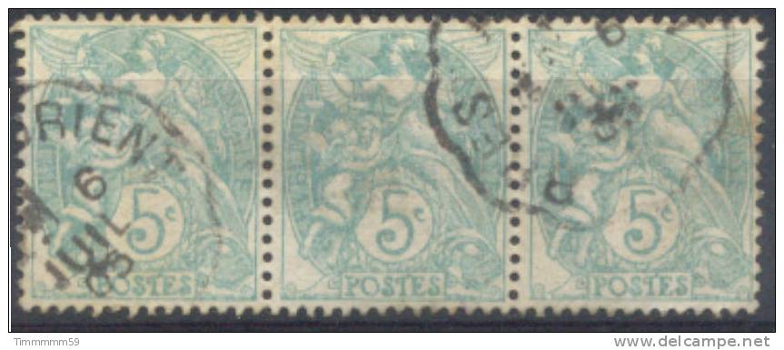 Lot N°6453   Bande De Trois N°111, Type ?, Oblit A Voir - 1900-29 Blanc