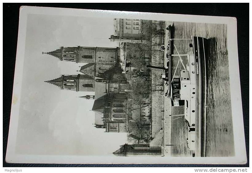 Germany,DDR,Magdeburg,Cathedralle,River,Boat,"Kreuzhorst",Port,Ships,Original Photo,postcard - Magdeburg