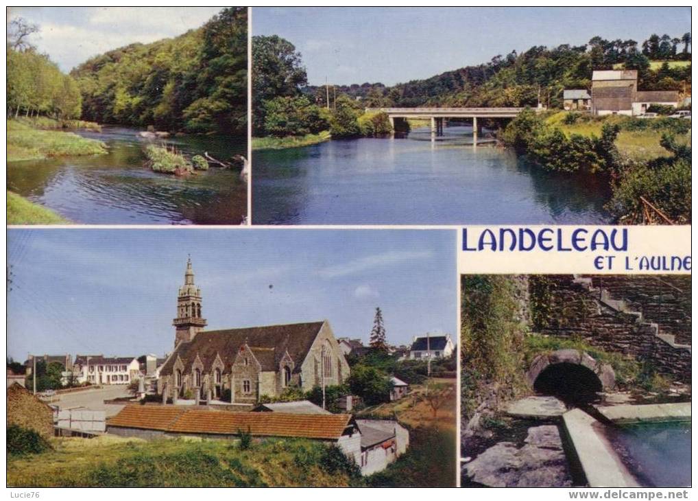 LANDELEAU  -  N° MX 767 -  Moulin Vert,  Pont Triffin, Eglise St Théleau, Place Du Bourg, Fontaine St Théleau - Landerneau