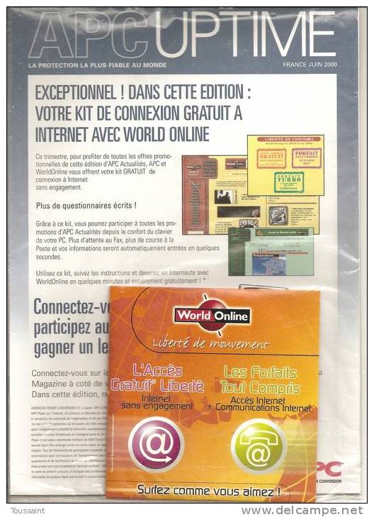 WORLD ONLINE: Les Forfaits Tout Compris, L´ Accès Gratuit Liberté, Avec Revue APC (08-1716) - Internetanschluss-Sets