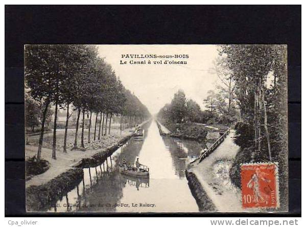 93 LES PAVILLONS SOUS BOIS Canal, Vue à Vol D'Oiseau, Animée, Passeur, Ed Gallais, 1915 - Les Pavillons Sous Bois
