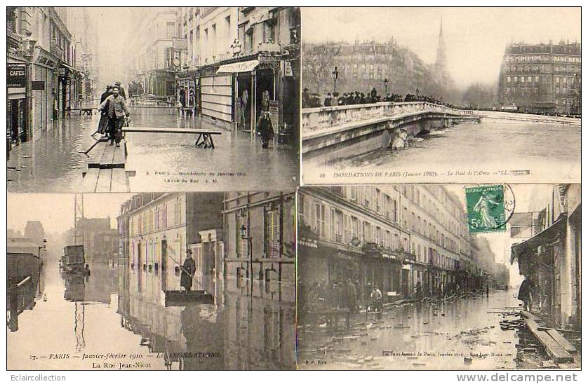 PARIS 7 ème..1 Ensemble De 12 CPA ... Inondations De 1910 - Paris (07)
