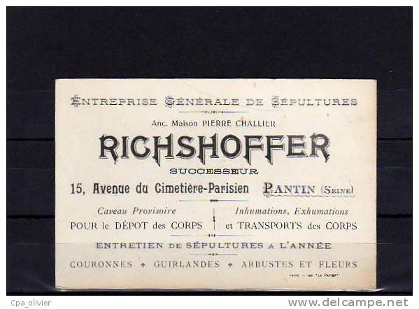 93 PANTIN Carte Pub, Etablissements Richshoffer, Avenue Cimetière Parisien, Sépultures, Couronnes... Format 8x12, 191? - Pantin