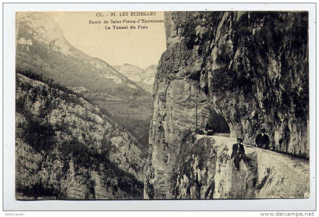 I5 - LES ECHELLES - Route De SAINT-PIERRE-d'ENTREMONT - Le Tunnel Du FROU (carte Animée De 1914) - Les Echelles