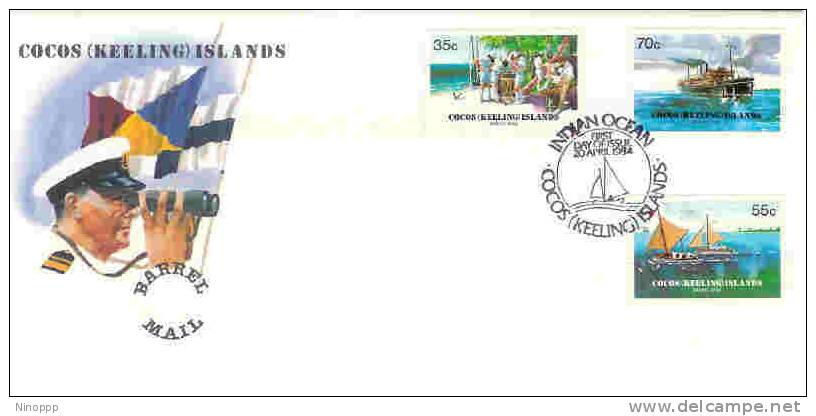 Cocos Islands  1984  Barrel Mail   FDC - Cocos (Keeling) Islands