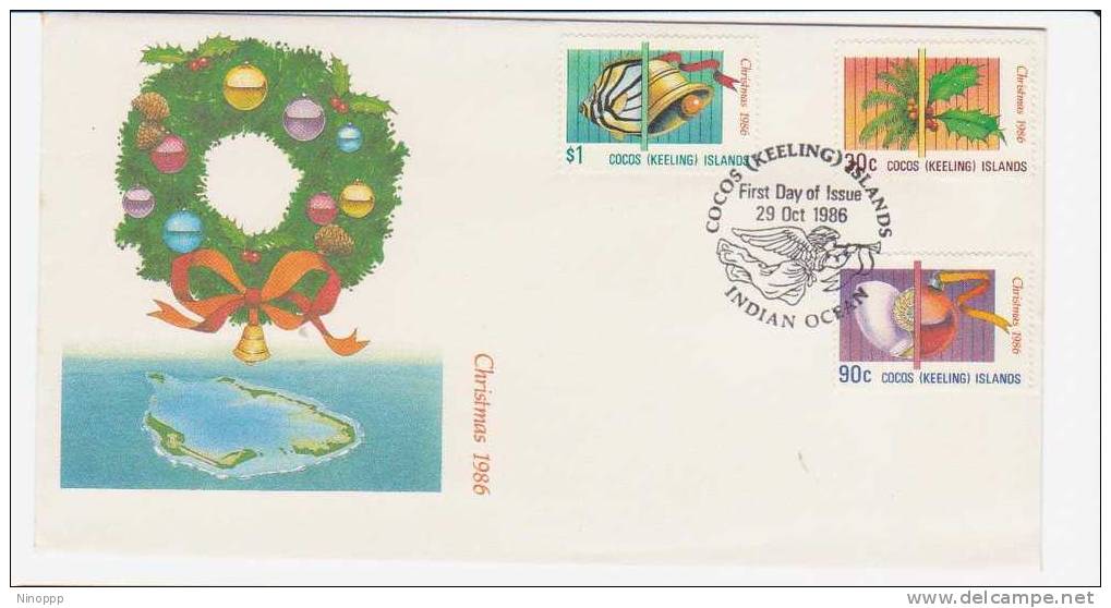 Cocos Islands  1986 Christmas    FDC - Islas Cocos (Keeling)