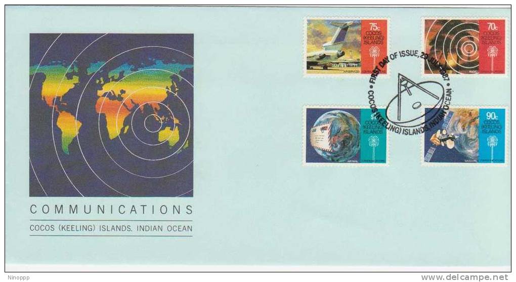 Cocos Islands  1987  Communications  FDC - Cocos (Keeling) Islands