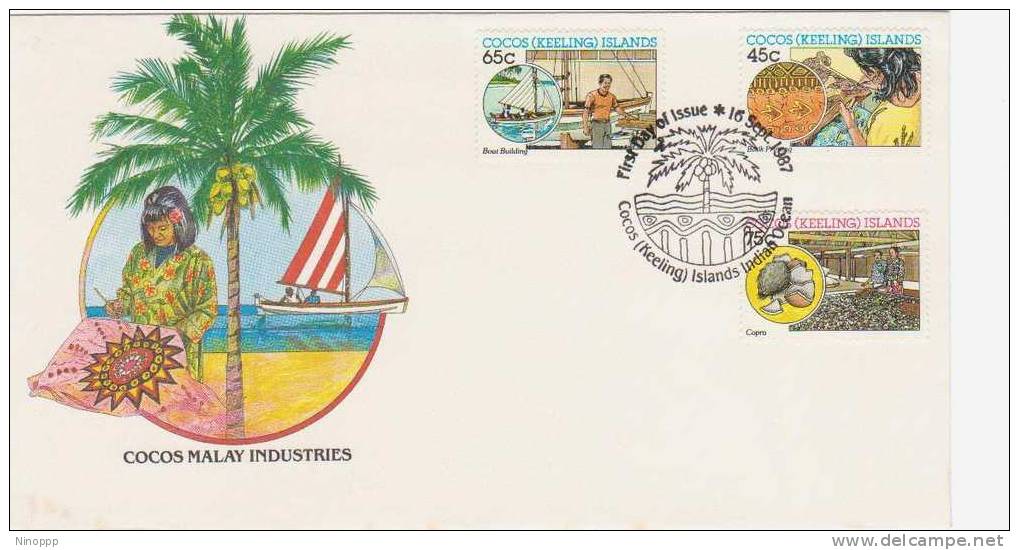 Cocos Islands  1987  Malay  Industries FDC - Islas Cocos (Keeling)