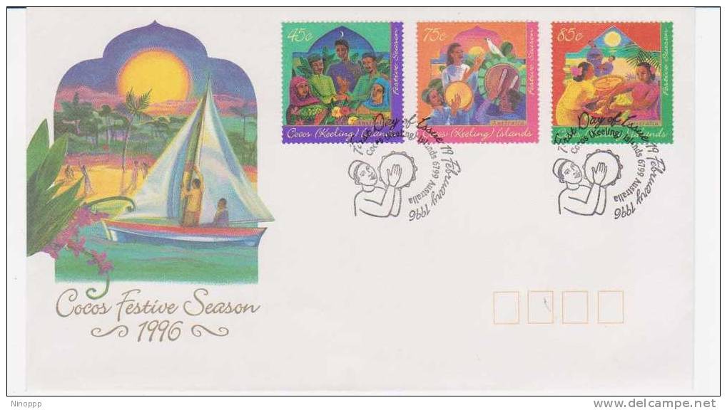 Cocos Islands  1996  Christmas-festive  Season  FDC - Isole Cocos (Keeling)