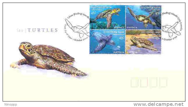 Cocos Islands  2002  Sea  Turtles   FDC - Isole Cocos (Keeling)