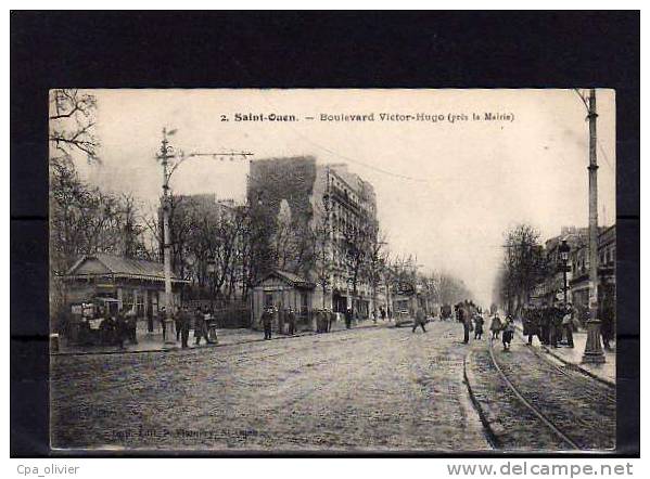 93 ST OUEN Boulevard Victor Hugo, Près La Mairie, Animée, Tramway, Ed Flamery 2, 190? - Saint Ouen