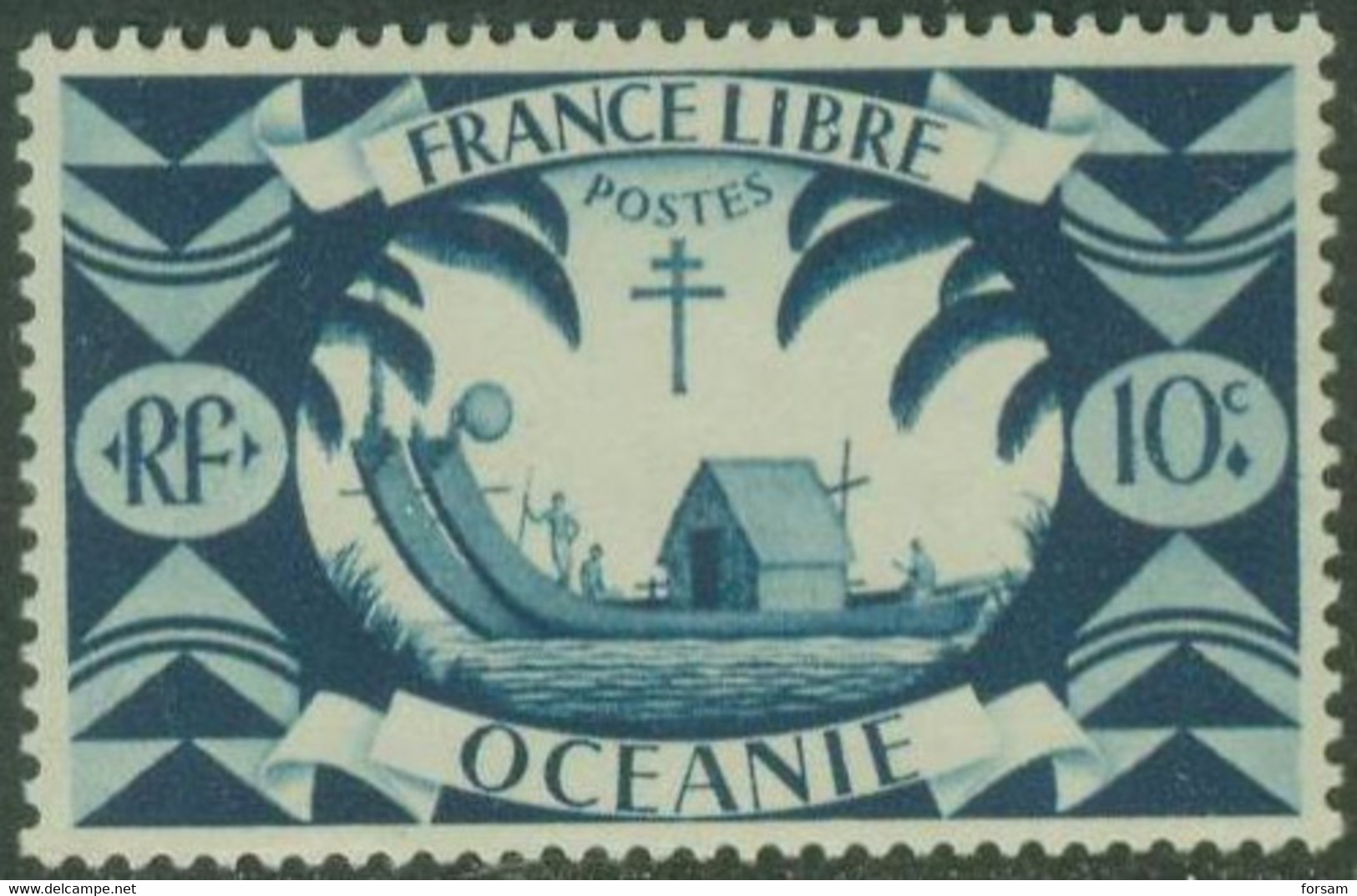 FRANCE OCEANIA..1942..Michel # 168...MLH. - Unused Stamps