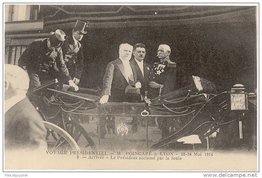 CPA VOYAGE PRESIDENT M. POINCARE A LYON - 22-24 MAI 1914 - Receptions