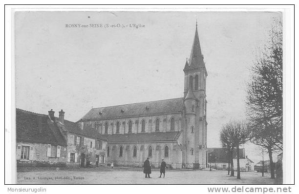 78 ) ROSNY SUR SEINE, L'Eglise, ANIMEE, Lavergne édit ** - Rosny Sur Seine