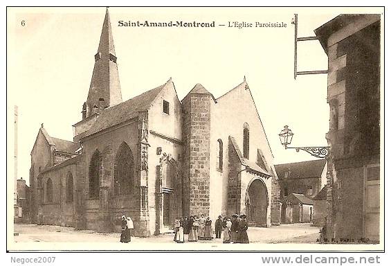 ST.Amand De Montrond ~~18~~-l´église Paroissiale Belle Carte Animée Des Années 1900 - Saint-Amand-Montrond