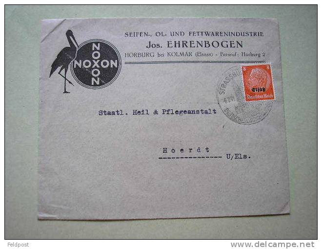 Lettre De Strasbourg 1941 - Belle En-tête - Cachet Grand Format Illustré Cathédrale - Lettres & Documents