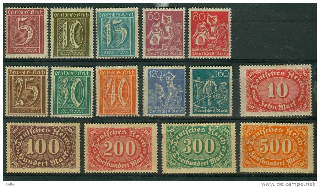 Deutches Reich Deutches Reich '21-'22, Yv 138/159 MH *,  Non-complète - Unused Stamps