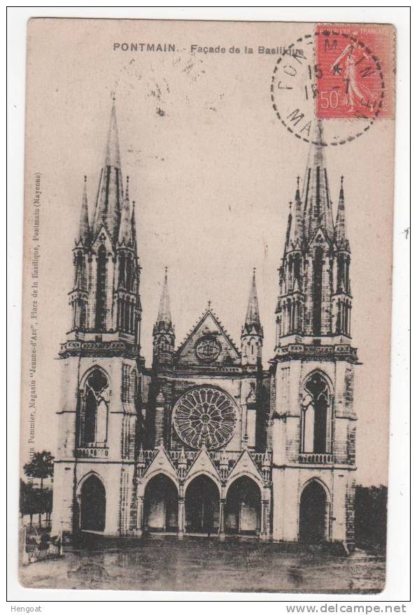 Cachet Rond Pointillé De Pontmain  , Mayenne / Carte  Du 15 7 1927 - Storia Postale