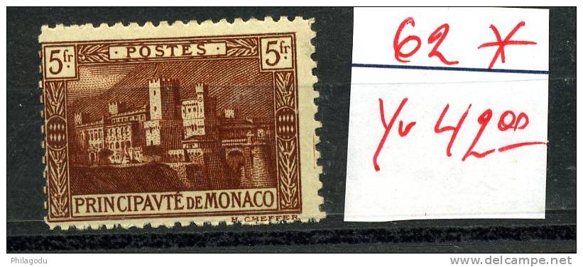 Monaco  62* Neuf Charnière  Cote 42 € - Autres & Non Classés