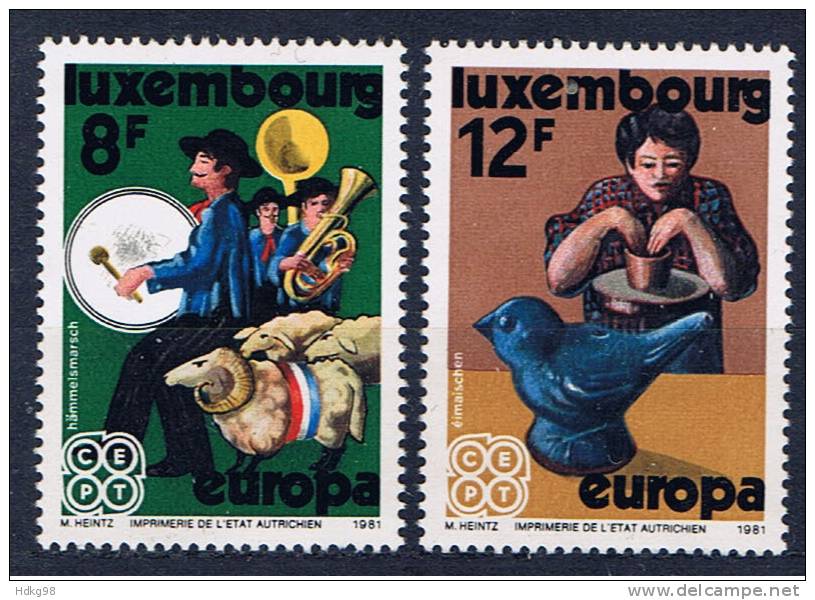 L+ Luxemburg 1981 Mi 1031-32** EUROPA - Unused Stamps