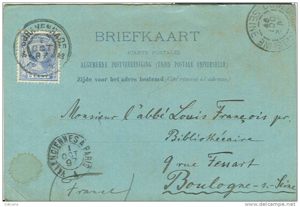 ´s Gravenhage - Boulogne Sur Mer - Valenciennes - Reclame Martinus Nijhoff - Cartas & Documentos