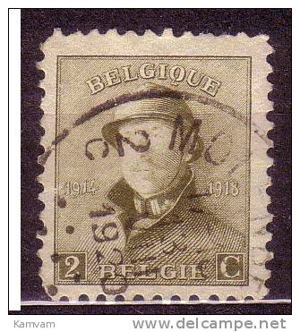 België Belgique 166 Cote 0.20 € MOLENBEEK - 1919-1920 Roi Casqué
