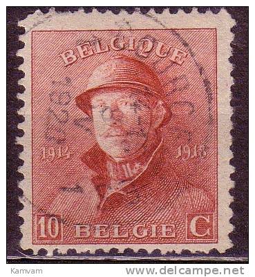 België Belgique 168 Cote 0.30 € COURCELLES - 1919-1920 Behelmter König