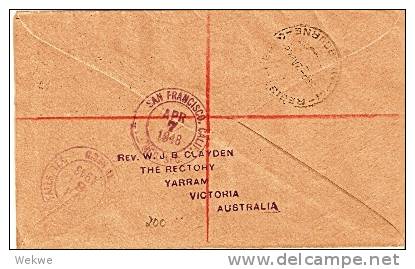 AA016 / Macquarie Island 1947 Einschreiben.,Imprint WCG Mc Cracken, Nach Texas - Briefe U. Dokumente