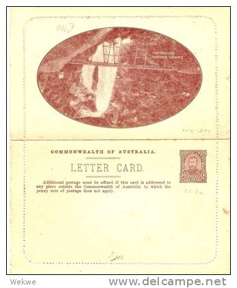 AU165 / Kartenbrief LC 3a Wasserfall, Railway, Cairns  ** - Enteros Postales