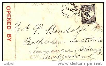 AUS259 / Roo-Frankatur 1916,Schweiz,zensiert,Alter  Vic.Stempel - Briefe U. Dokumente