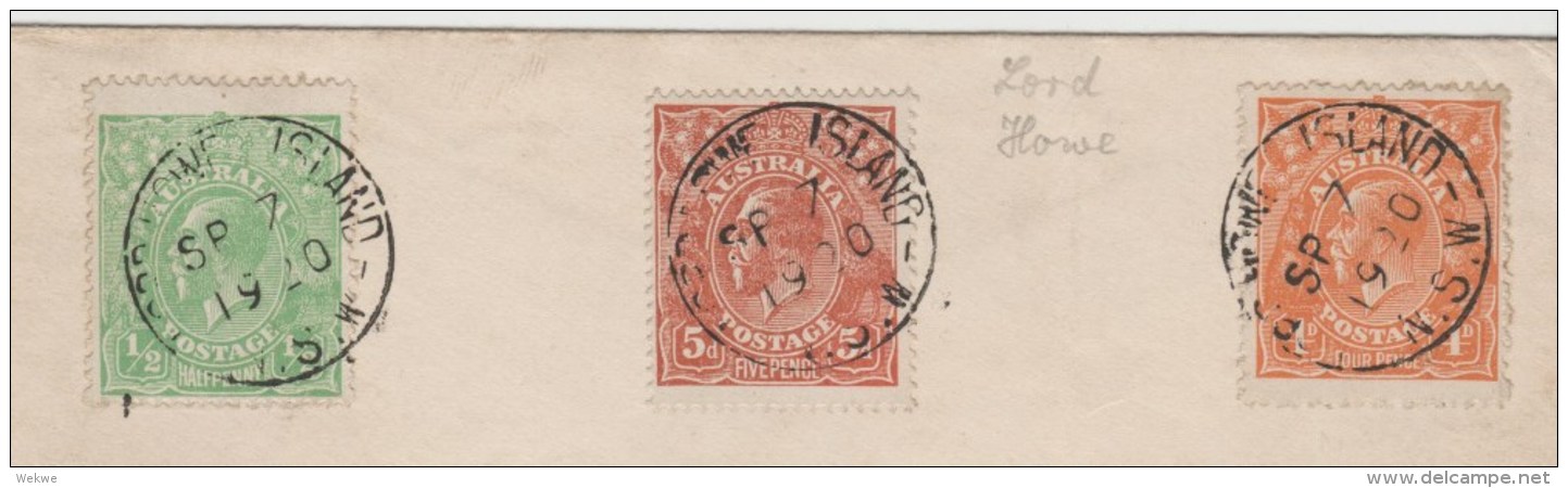 AUS268 / Lord Howe Island 1920 Georg V-Frankatur Nach Bedford, ,England - Brieven En Documenten