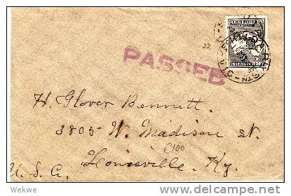 AUS271 / St.Kildary-USA 1915,zensiert,Roo Well Centred - Cartas & Documentos