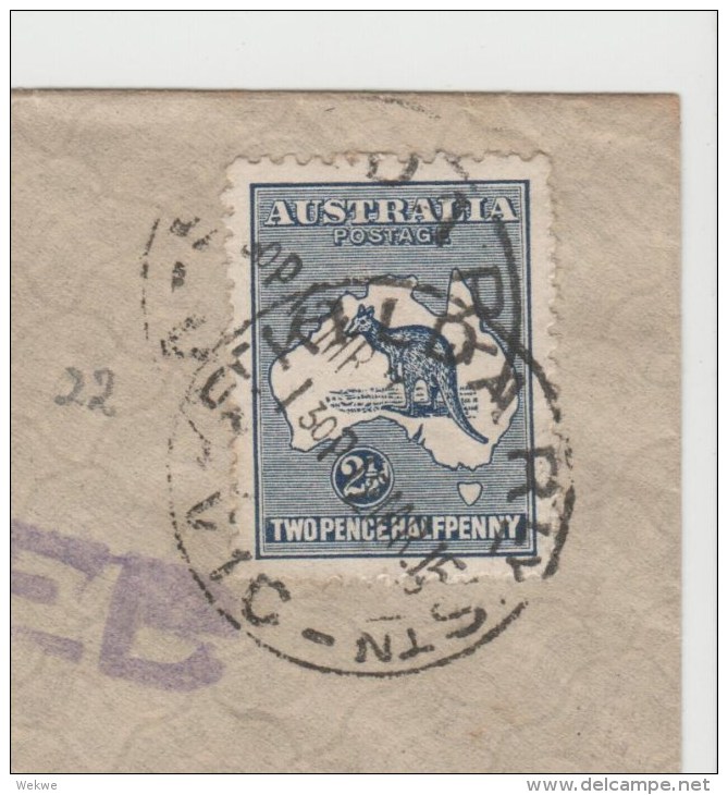 AUS271 / St.Kildary-USA 1915,zensiert,Roo Well Centred - Lettres & Documents