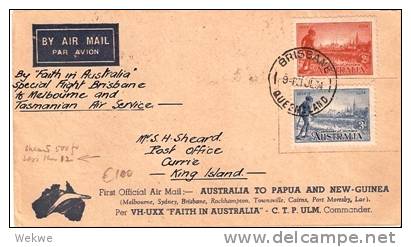 AUS280 / Erstflug Brisbane-Melbourne 1934,2 + 3d Victoria Jubiläum (First Flight) - Covers & Documents