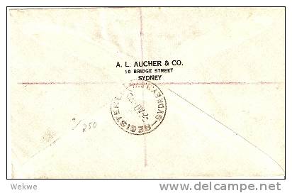 AUS282 / FDC/Air Mail/Einschreiben 2.8.37 Kookaburra/Lyre Bird/Georg VI - Brieven En Documenten