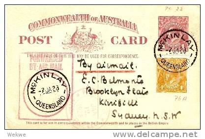 AUS288 / Georg V, PC 22+Marke Luftpost Mc Kinlay-Wilson Point - Postal Stationery