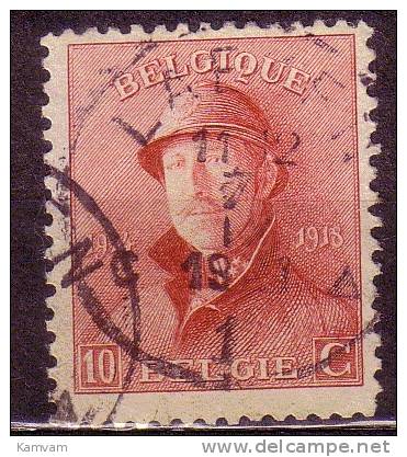 België Belgique 168 Cote 0.30 € LAEKEN - 1919-1920 Behelmter König