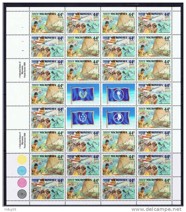 MK Mikronesien 1988 Mi 87-88** KB Kolonialgeschichte - Micronesia