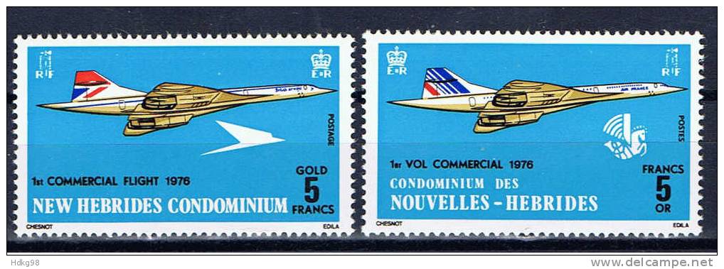 NH+ Neue Hebriden 1976 Mi 421-22** Concorde - Ungebraucht