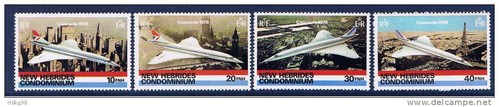 NH+ Neue Hebriden 1978 Mi 505-08** Concorde - Nuovi
