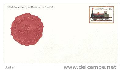 AUSTRALIA : 1979 : Post. Stat. : 125th Anniversary Of RAILWAYS In Australia :SPOORWEG,CHEMIN De FER,TREIN,TRAIN, - Postwaardestukken