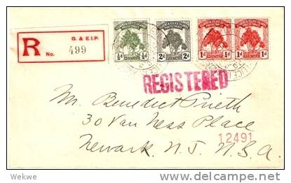 BRO047 GILBERT-Elice Is. -  / Einschreiben .USA 1911 (Brief, Cover, Letter, Lettre) - Gilbert & Ellice Islands (...-1979)